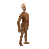 Hand-carved Articulated Mannequin with Bright Eyes and Two Mended (Now Stiff!) Joints
