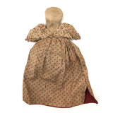 Wonderful Old Folk Art Topsy Turvy Doll with Embroidered Face and Calico Dress