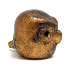 Gold Painted Mid Century Japanese Iron Owl