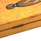 Handsome and Useful c. 1940s Pencil Box with Deco Faux Inlay Graphic