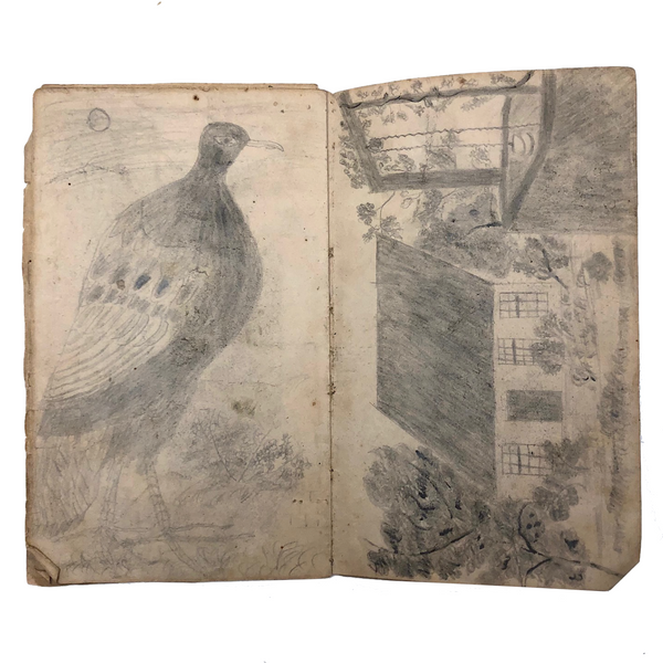 June Chase's 1850s Notebook / Sketchbook, Boston MA