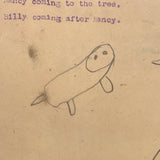 Make Happy Look Up at Tree, Laverne’s 100% Excellent Graphite School Drawing