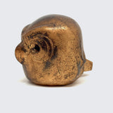 Gold Painted Mid Century Japanese Iron Owl