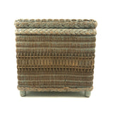 C. 1930s Whitney Carriage Co. Salesman Sample Wicker Hamper in Seafoam Green Paint