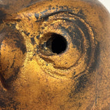 Gold Painted Mid Century Japanese Iron Owl
