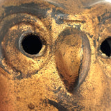 Gold Painted Mid Century Japanese Iron Owl