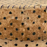 Early (1817-18!) New England Polka Dotted Wallpaper Band Box with Newspaper Lining and Hand-stitched Mending
