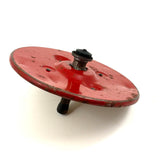 Super Graphic and Colorful Pair of Old Tin Spinning Tops