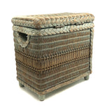 C. 1930s Whitney Carriage Co. Salesman Sample Wicker Hamper in Seafoam Green Paint