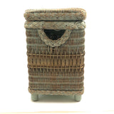 C. 1930s Whitney Carriage Co. Salesman Sample Wicker Hamper in Seafoam Green Paint
