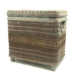 C. 1930s Whitney Carriage Co. Salesman Sample Wicker Hamper in Seafoam Green Paint