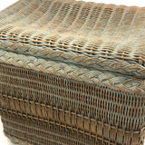 C. 1930s Whitney Carriage Co. Salesman Sample Wicker Hamper in Seafoam Green Paint