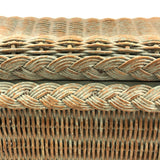 C. 1930s Whitney Carriage Co. Salesman Sample Wicker Hamper in Seafoam Green Paint