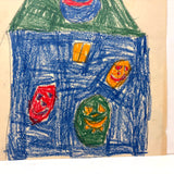 Three Figures, Five Floating Heads + House of Many Faces on Reverse