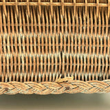 C. 1930s Whitney Carriage Co. Salesman Sample Wicker Hamper in Seafoam Green Paint