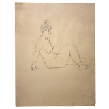 Samuel Wood Gaylor (1883-1957) Nude with Clown Eyes, Black Ink on Laid Paper