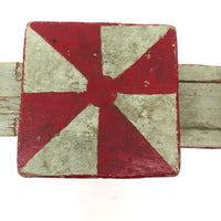 Folk Art Miniature Table and Chairs in Original Mint and Red Paint