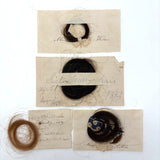Sister Mary's Hair and More, Group of Five Victorian Hair Locks with Names