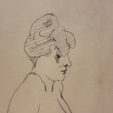 Samuel Wood Gaylor (1883-1957) Nude with Clown Eyes, Black Ink on Laid Paper