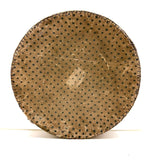 Early (1817-18!) New England Polka Dotted Wallpaper Band Box with Newspaper Lining and Hand-stitched Mending