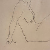 Samuel Wood Gaylor (1883-1957) Nude with Clown Eyes, Black Ink on Laid Paper