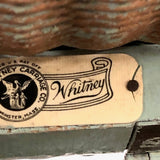 C. 1930s Whitney Carriage Co. Salesman Sample Wicker Hamper in Seafoam Green Paint