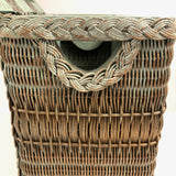 C. 1930s Whitney Carriage Co. Salesman Sample Wicker Hamper in Seafoam Green Paint