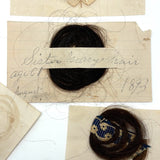Sister Mary's Hair and More, Group of Five Victorian Hair Locks with Names