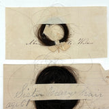 Sister Mary's Hair and More, Group of Five Victorian Hair Locks with Names