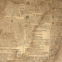 Early (1817-18!) New England Polka Dotted Wallpaper Band Box with Newspaper Lining and Hand-stitched Mending