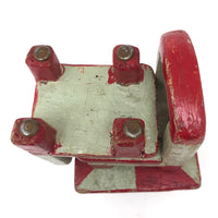 Folk Art Miniature Table and Chairs in Original Mint and Red Paint
