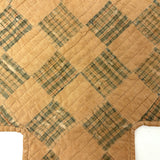 Antique T-shaped Checker board Piecework Doll Quilt for Four Poster