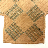 Antique T-shaped Checker board Piecework Doll Quilt for Four Poster