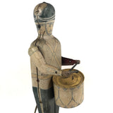 Fabulous c. 1930s Large Wind Up Mechanical Tin Toy Drummer, Still Drumming!