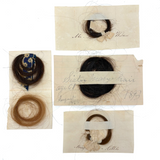 Sister Mary's Hair and More, Group of Five Victorian Hair Locks with Names