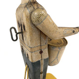 Fabulous c. 1930s Large Wind Up Mechanical Tin Toy Drummer, Still Drumming!
