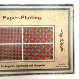 Scarce Antique German Froebel Kindergarten Paper Plaiting Kit, Full