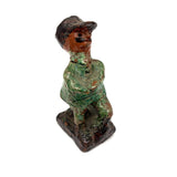 Redware Folk Art Man in Green, Presumed Pennsylvania, Earlier 20th Century