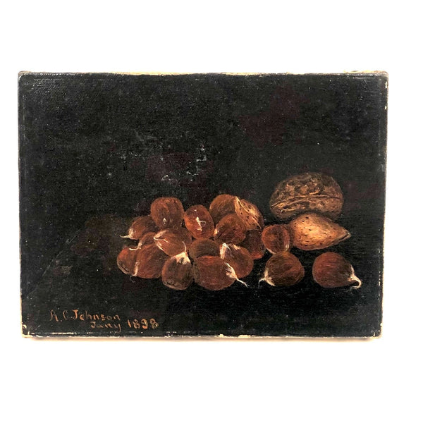 Lovely and Unusual Late 19th C. Chestnuts Still Life