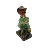 Redware Folk Art Man in Green, Presumed Pennsylvania, Earlier 20th Century