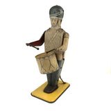 Fabulous c. 1930s Large Wind Up Mechanical Tin Toy Drummer, Still Drumming!