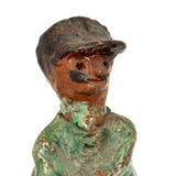 Redware Folk Art Man in Green, Presumed Pennsylvania, Earlier 20th Century