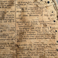 Early (1817-18!) New England Polka Dotted Wallpaper Band Box with Newspaper Lining and Hand-stitched Mending
