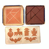 Early (c. 1890s) Richter Anchor Stone Tangram Puzzle with Beautiful Original Designs Booklet