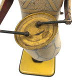 Fabulous c. 1930s Large Wind Up Mechanical Tin Toy Drummer, Still Drumming!