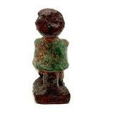 Redware Folk Art Man in Green, Presumed Pennsylvania, Earlier 20th Century
