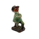 Redware Folk Art Man in Green, Presumed Pennsylvania, Earlier 20th Century