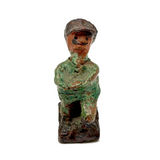 Redware Folk Art Man in Green, Presumed Pennsylvania, Earlier 20th Century