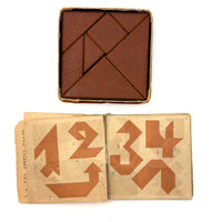Early (c. 1890s) Richter Anchor Stone Tangram Puzzle with Beautiful Original Designs Booklet