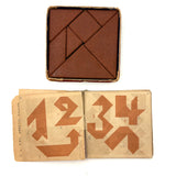 Early (c. 1890s) Richter Anchor Stone Tangram Puzzle with Beautiful Original Designs Booklet